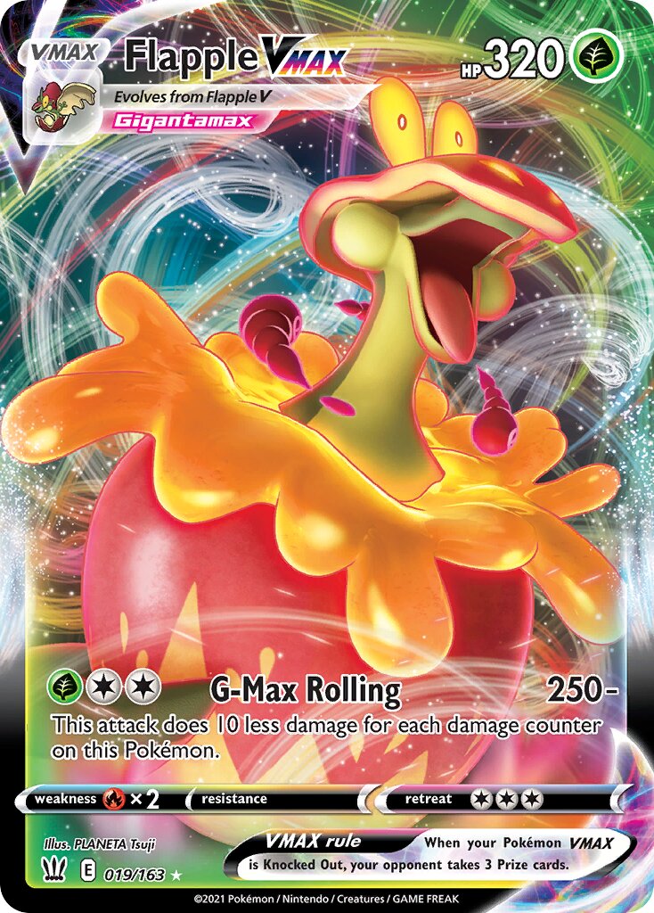Flapple VMAX 019/183 — Battle Styles (English Pokémon TCG card)