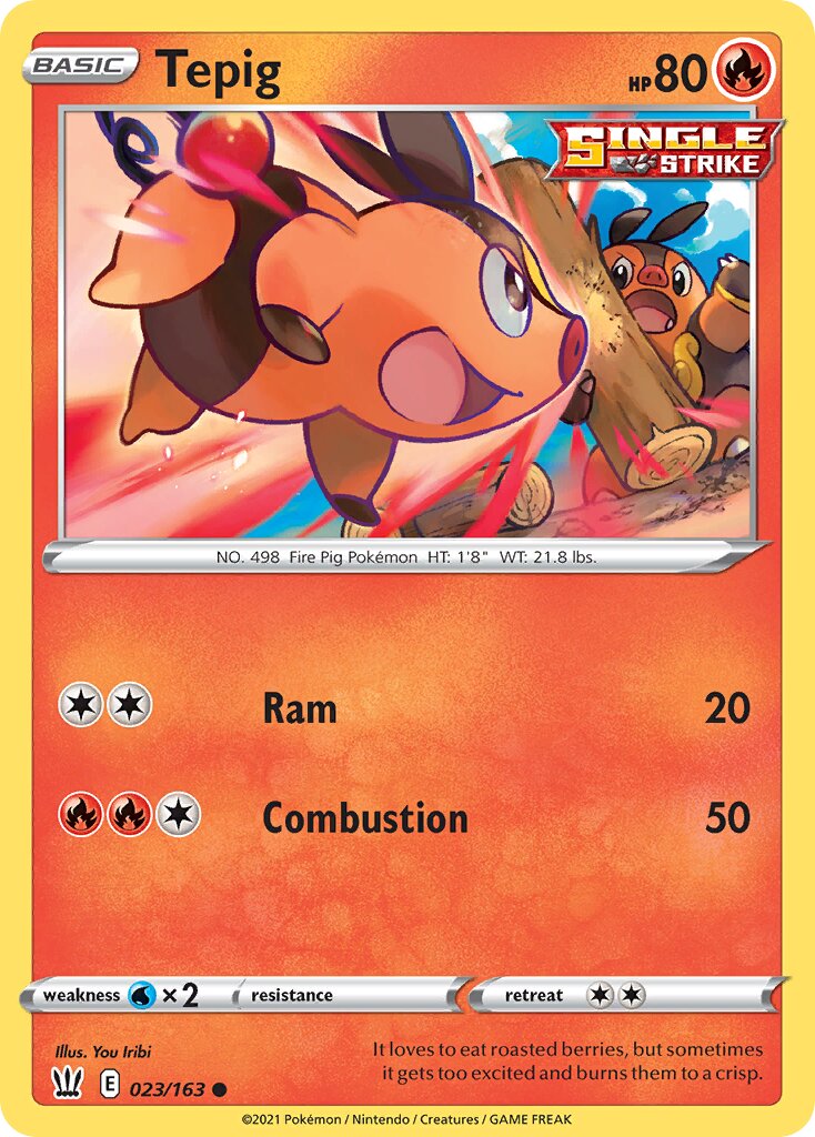 Tepig 023/183 — Battle Styles (English Pokémon TCG card)