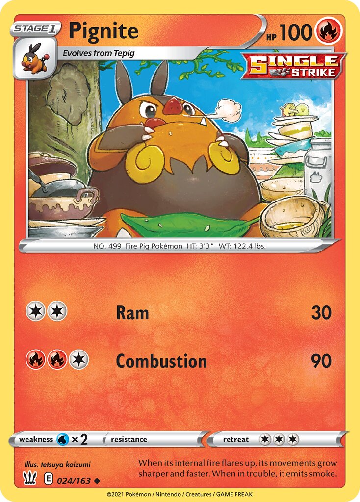 Pignite 024/183 — Battle Styles (English Pokémon TCG card)