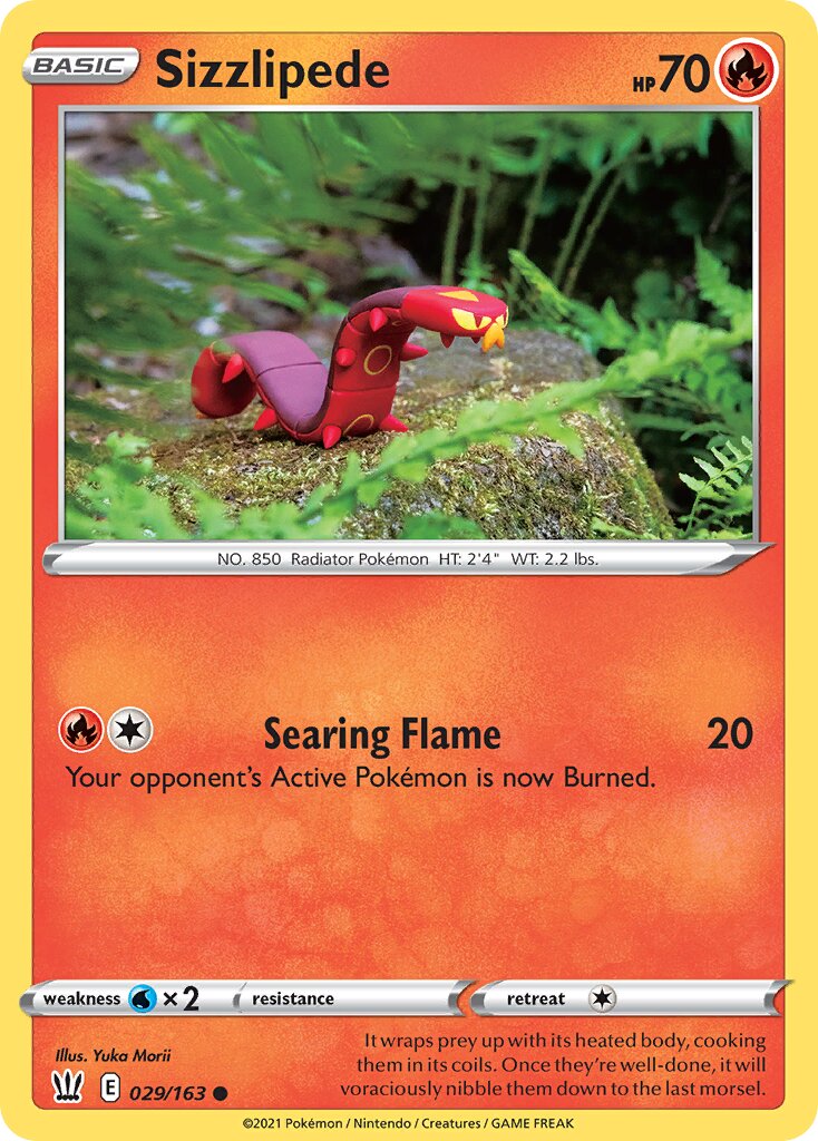 Sizzlipede 029/183 — Battle Styles (English Pokémon TCG card)
