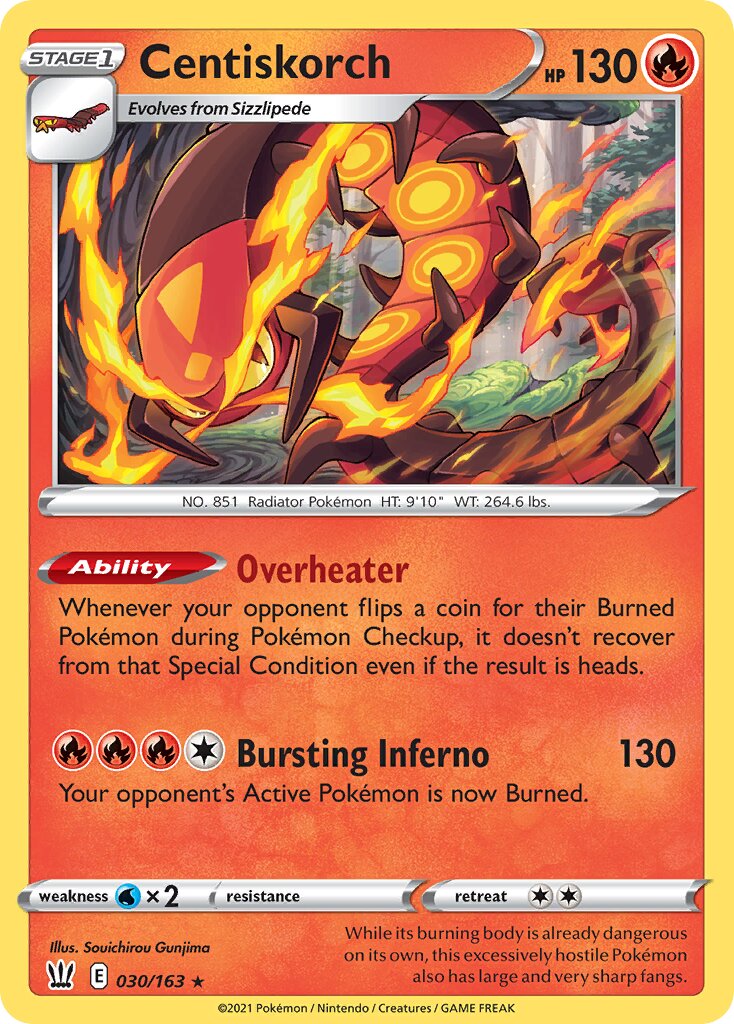 Centiskorch 030/183 — Battle Styles (English Pokémon TCG card)