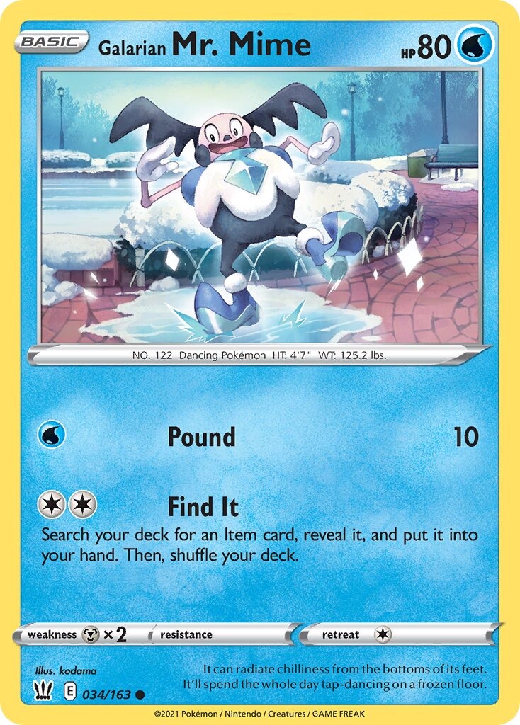 Galarian Mr. Mime 034/183 — Battle Styles (English Pokémon TCG card)