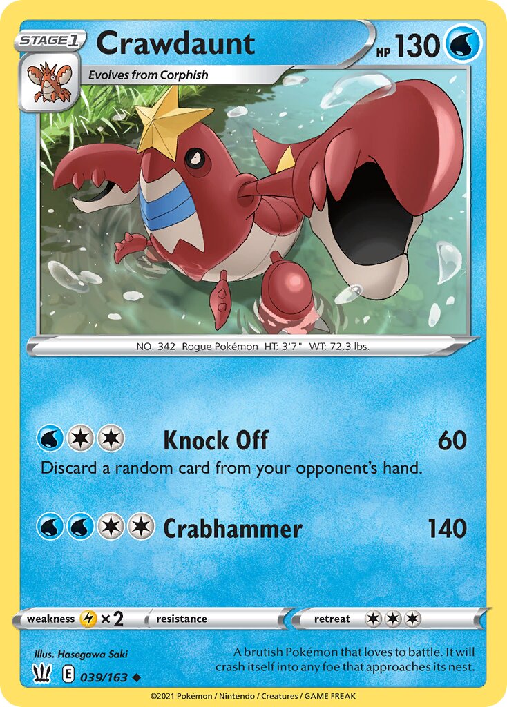 Crawdaunt 039/183 — Battle Styles (English Pokémon TCG card)