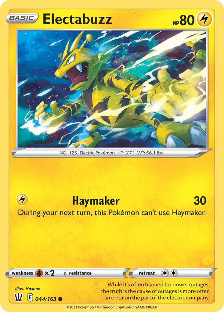 Electabuzz 044/183 — Battle Styles (English Pokémon TCG card)