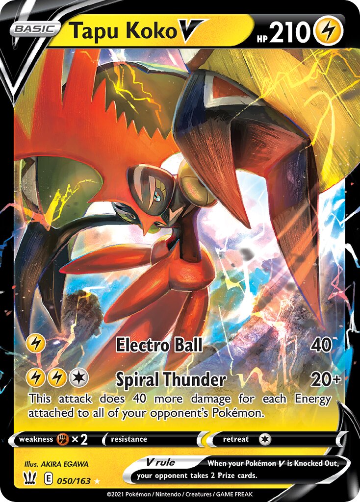 Tapu Koko V 050/183 — Battle Styles (English Pokémon TCG card)