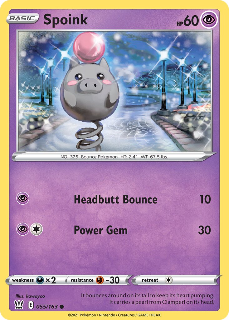 Spoink 055/183 — Battle Styles (English Pokémon TCG card)