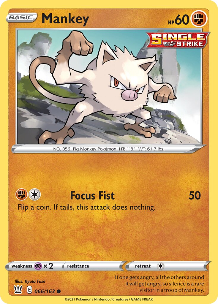 Mankey 066/183 — Battle Styles (English Pokémon TCG card)
