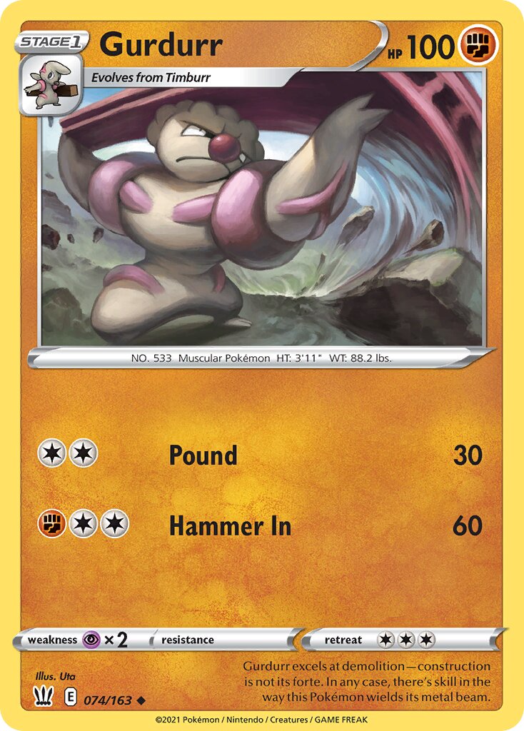 Gurdurr 074/183 — Battle Styles (English Pokémon TCG card)