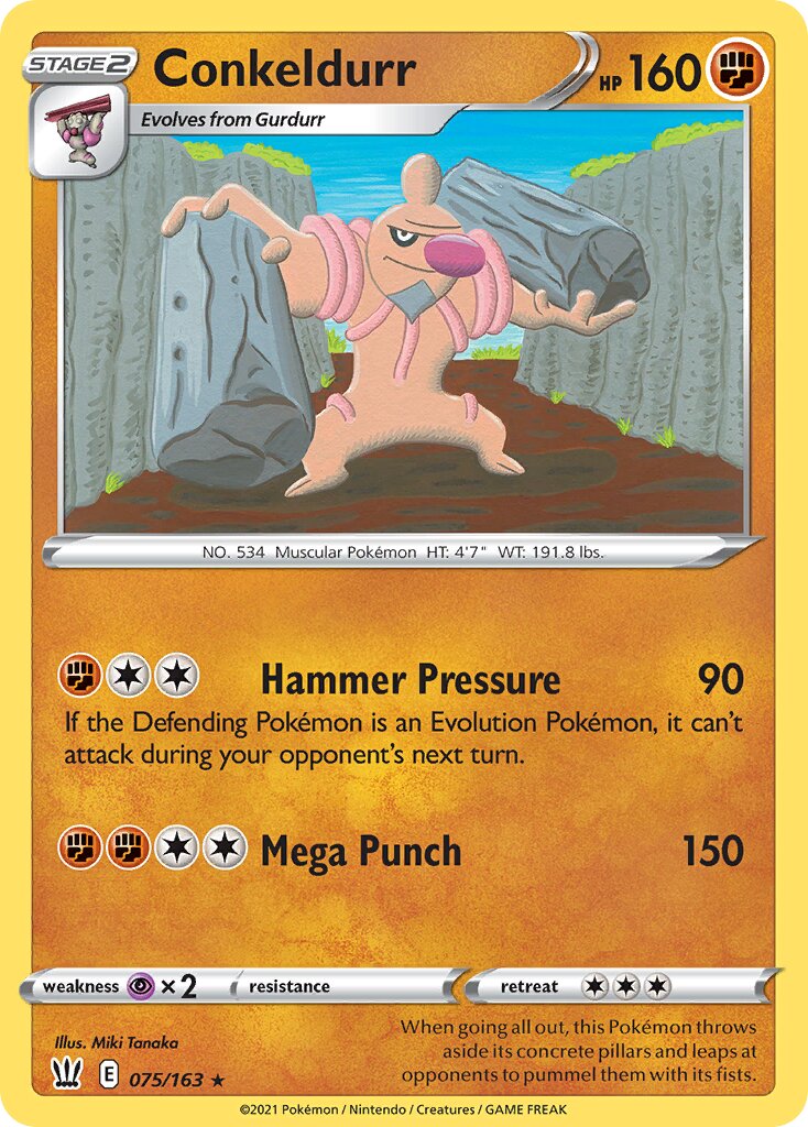 Conkeldurr 075/183 — Battle Styles (English Pokémon TCG card)