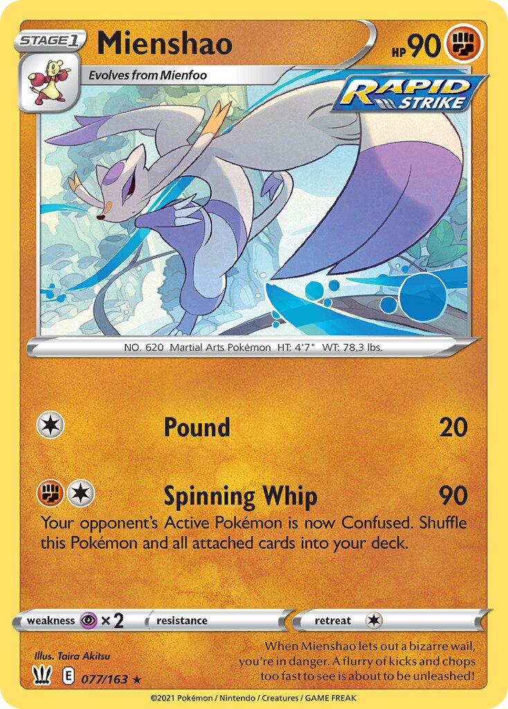 Mienshao 077/183 — Battle Styles (English Pokémon TCG card)