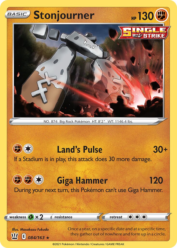 Stonjourner 084/183 — Battle Styles (English Pokémon TCG card)
