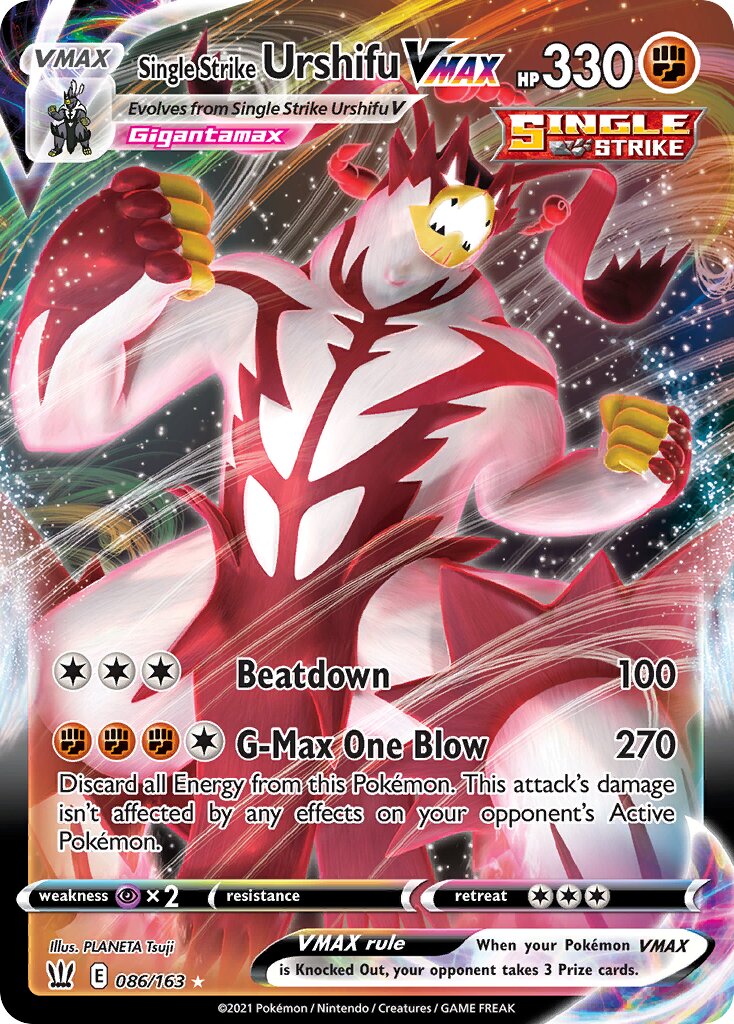 Single Strike Urshifu VMAX 086/183 — Battle Styles (English Pokémon TCG card)