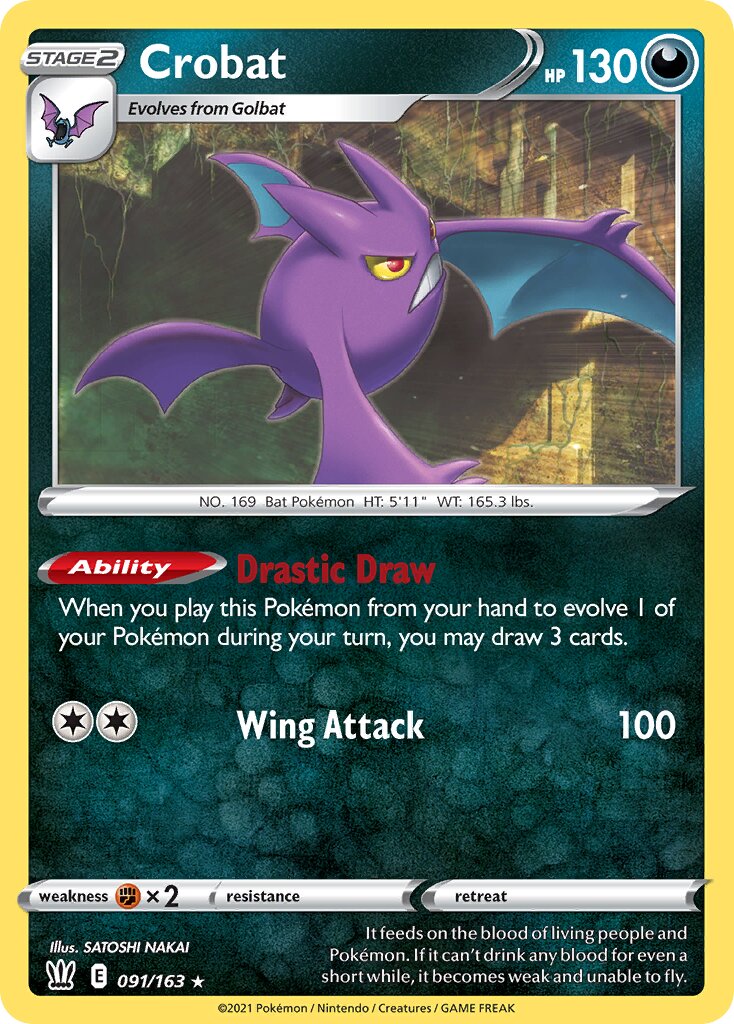 Crobat 091/183 — Battle Styles (English Pokémon TCG card)