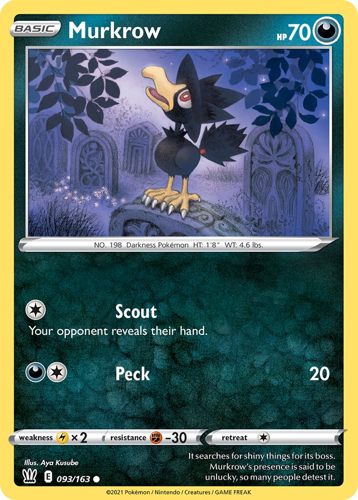 Murkrow 093/183 — Battle Styles (English Pokémon TCG card)