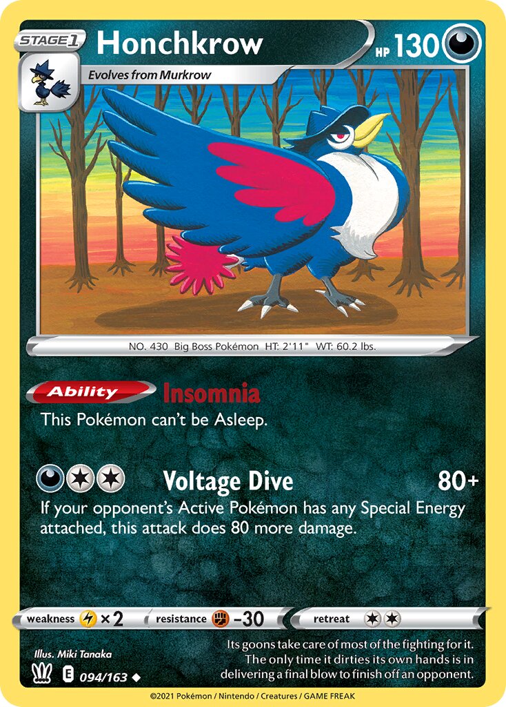 Honchkrow 094/183 — Battle Styles (English Pokémon TCG card)
