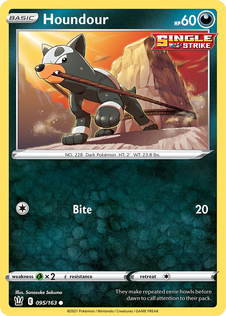 Houndour 095/183 — Battle Styles (English Pokémon TCG card)