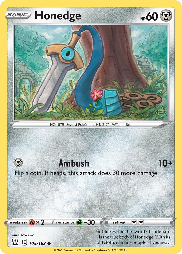 Honedge 105/183 — Battle Styles (English Pokémon TCG card)