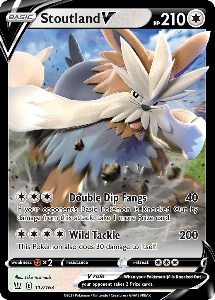 Stoutland V 117/183 — Battle Styles (English Pokémon TCG card)