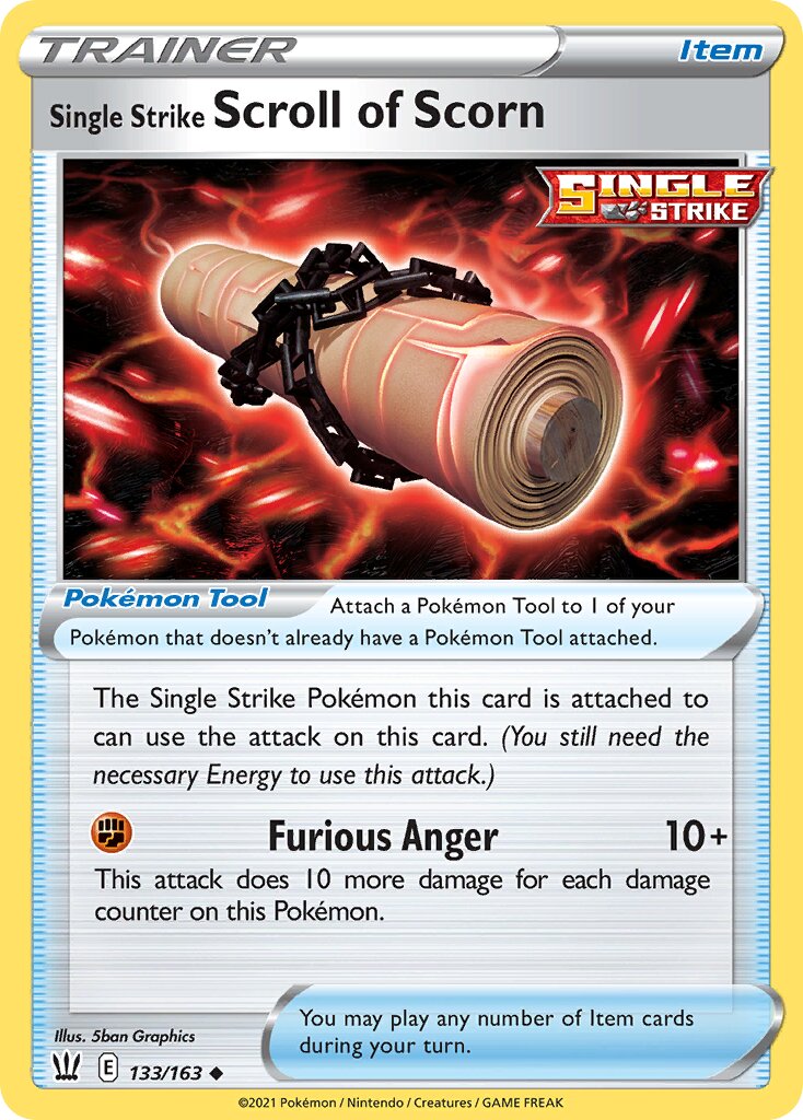 Single Strike Scroll of Scorn 133/183 — Battle Styles (English Pokémon TCG card)