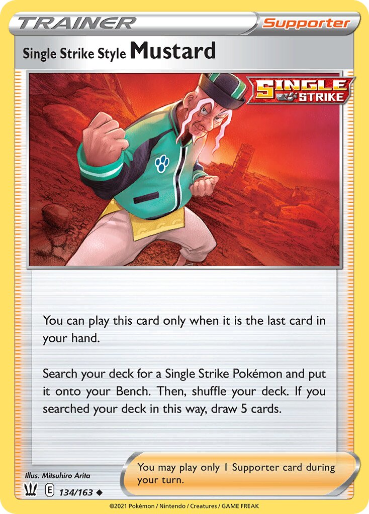 Single Strike Style Mustard 134/183 — Battle Styles (English Pokémon TCG card)