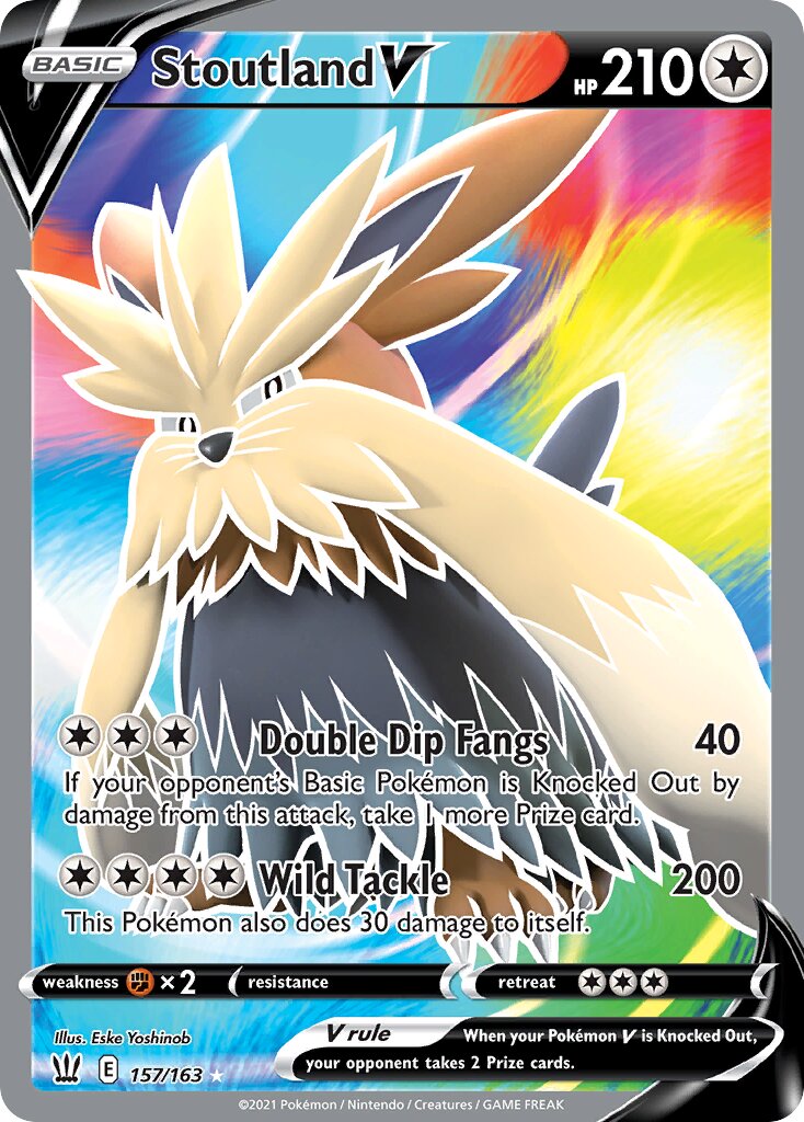 Stoutland V 157/183 — Battle Styles (English Pokémon TCG card)