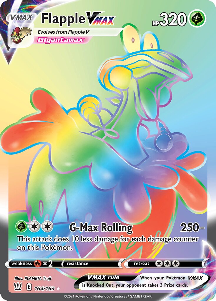 Flapple VMAX 164/183 — Battle Styles (English Pokémon TCG card)