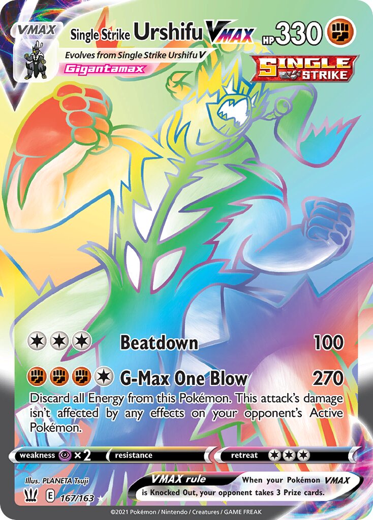 Single Strike Urshifu VMAX 167/183 — Battle Styles (English Pokémon TCG card)
