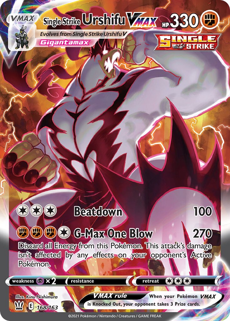 Single Strike Urshifu VMAX 168/183 — Battle Styles (English Pokémon TCG card)