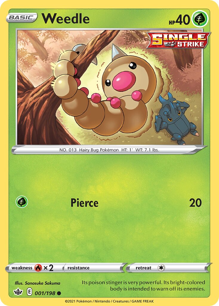 Weedle 001/233 — Chilling Reign (English Pokémon TCG card)
