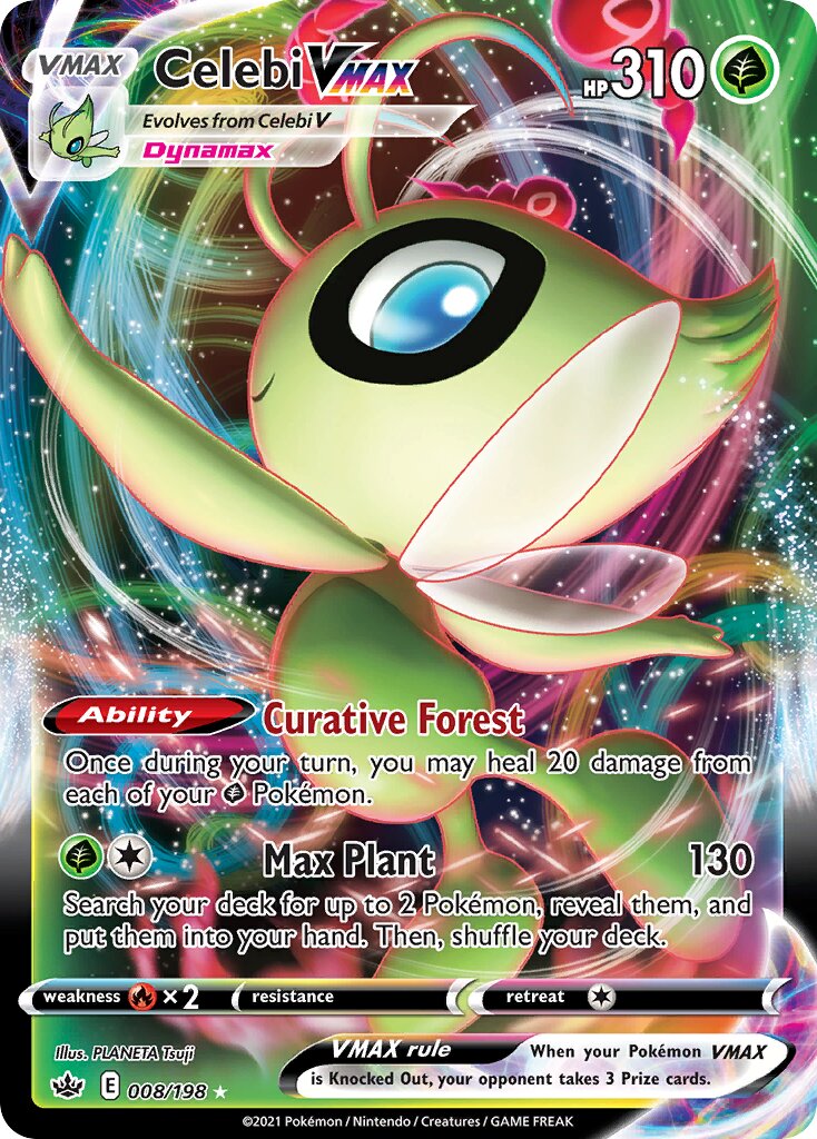 Celebi VMAX 008/233 — Chilling Reign (English Pokémon TCG card)