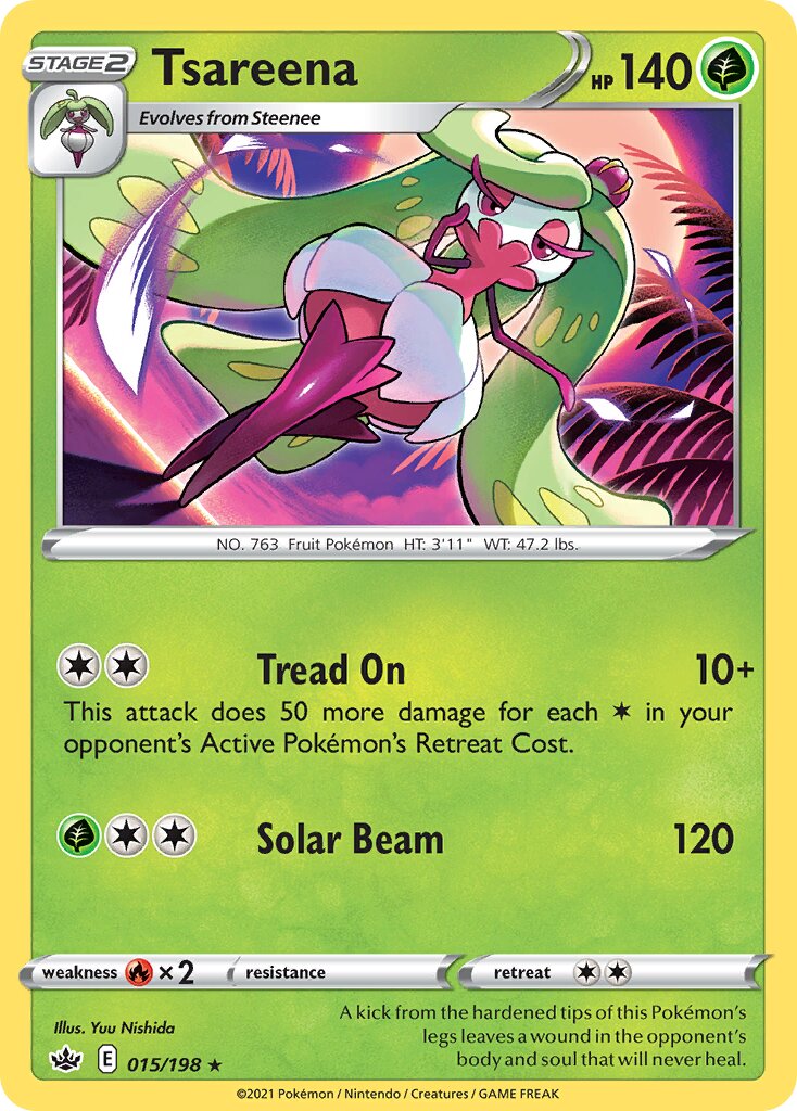Tsareena 015/233 — Chilling Reign (English Pokémon TCG card)