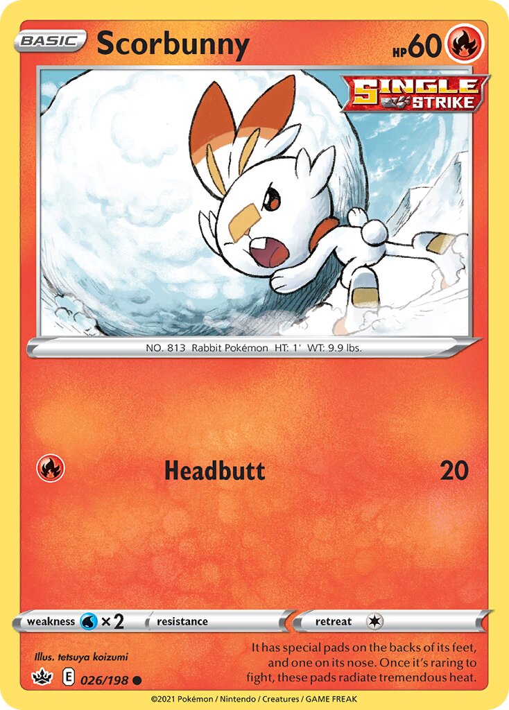 Scorbunny 026/233 — Chilling Reign (English Pokémon TCG card)