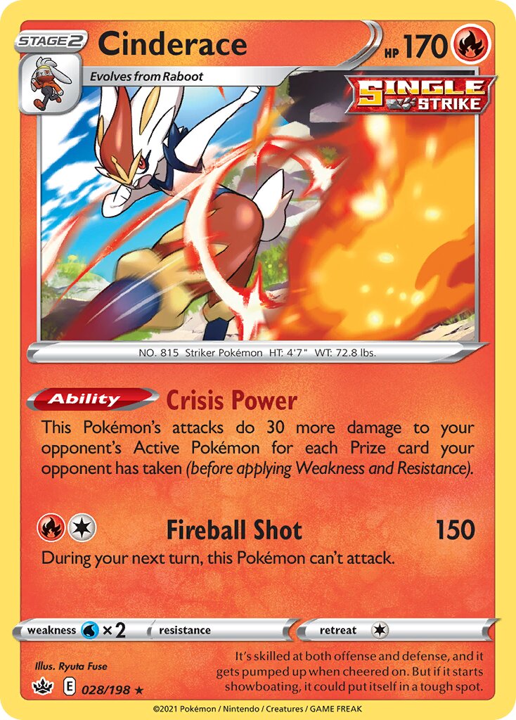 Cinderace 028/233 — Chilling Reign (English Pokémon TCG card)