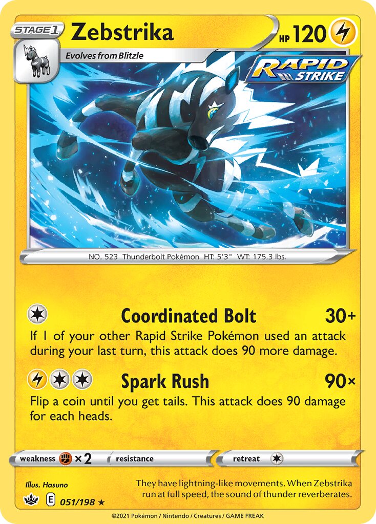 Zebstrika 051/233 — Chilling Reign (English Pokémon TCG card)