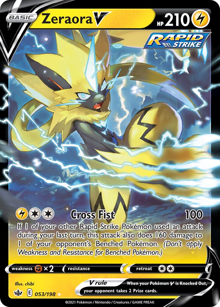 Zeraora V 053/233 — Chilling Reign (English Pokémon TCG card)