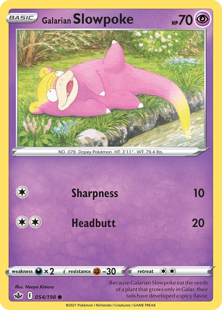 Galarian Slowpoke 054/233 — Chilling Reign (English Pokémon TCG card)