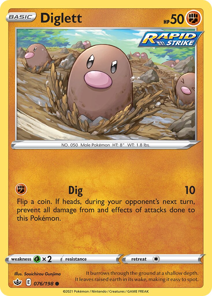 Diglett 076/233 — Chilling Reign (English Pokémon TCG card)