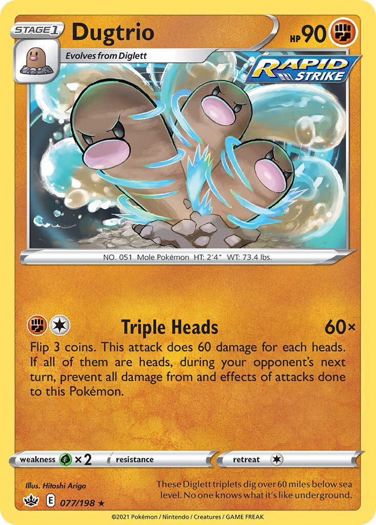 Dugtrio 077/233 — Chilling Reign (English Pokémon TCG card)