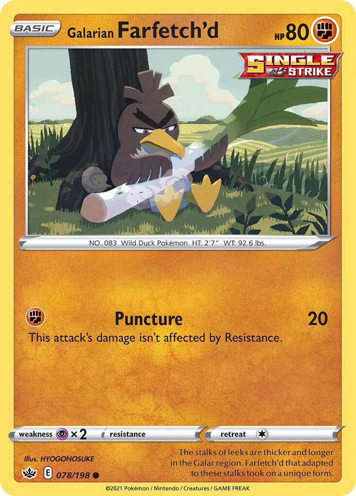 Galarian Farfetch'd 078/233 — Chilling Reign (English Pokémon TCG card)