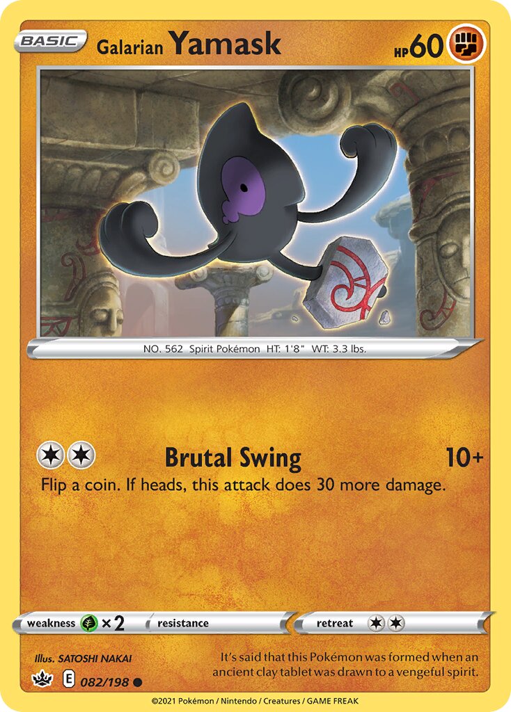 Galarian Yamask 082/233 — Chilling Reign (English Pokémon TCG card)