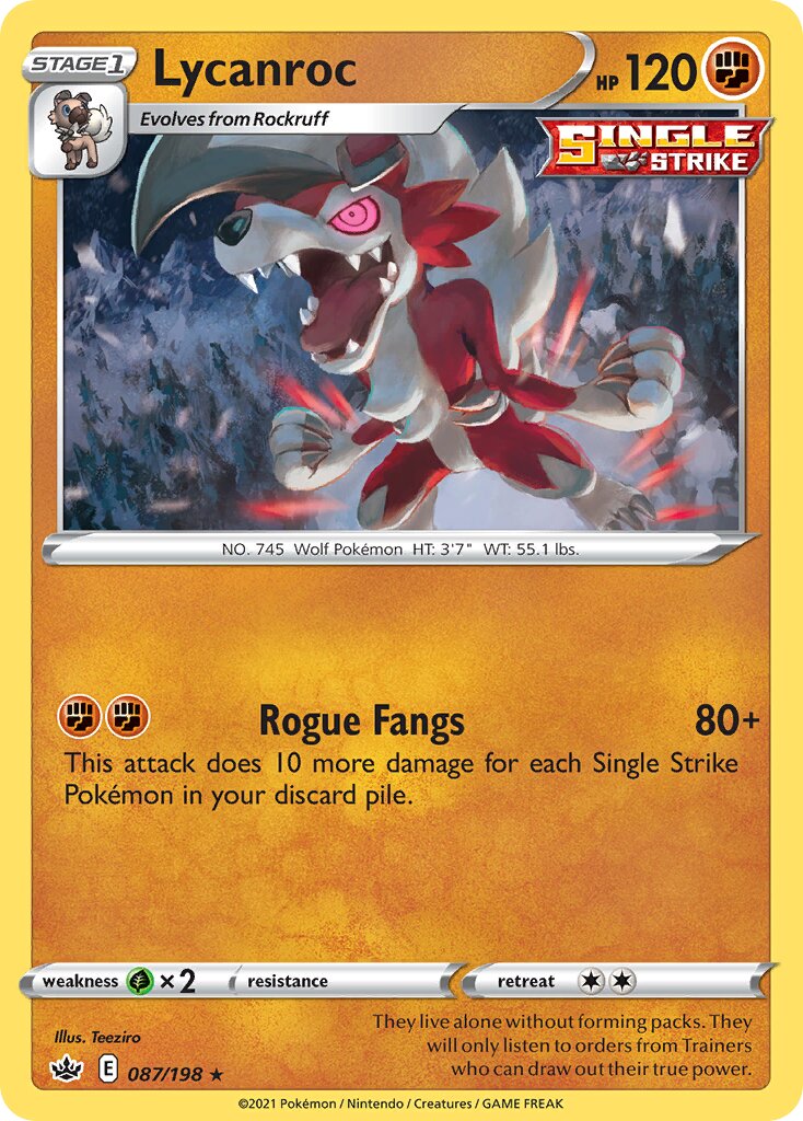 Lycanroc 087/233 — Chilling Reign (English Pokémon TCG card)