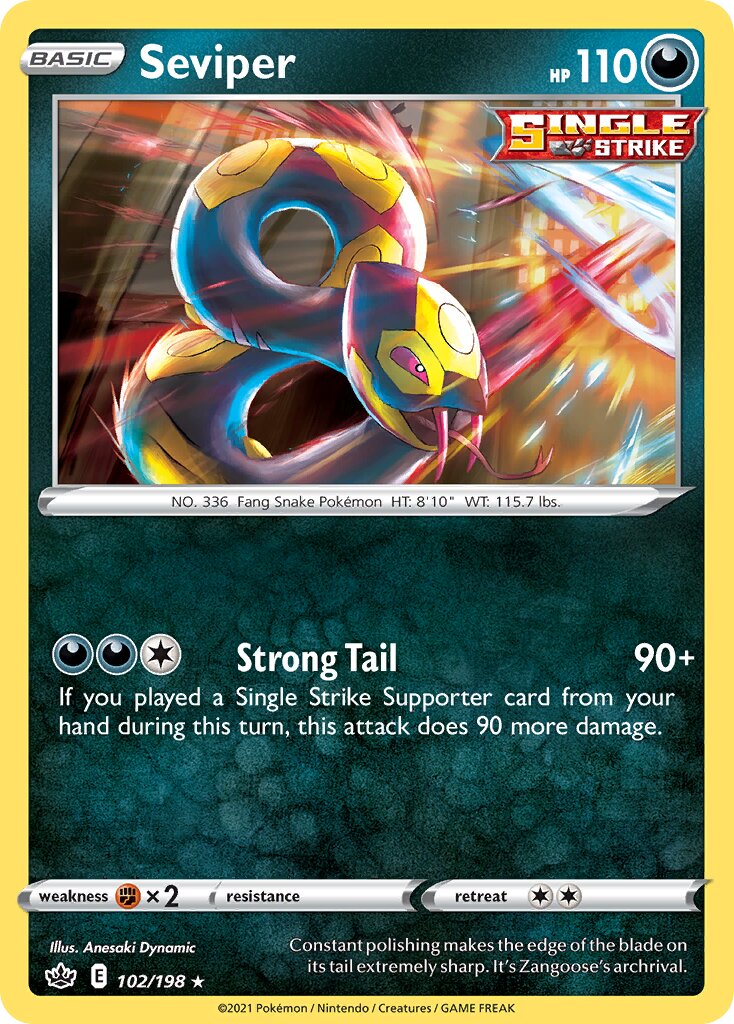 Seviper 102/233 — Chilling Reign (English Pokémon TCG card)