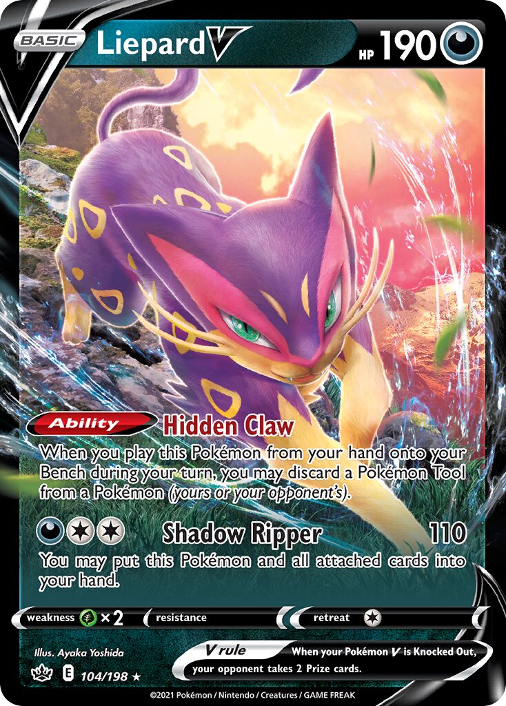 Liepard V 104/233 — Chilling Reign (English Pokémon TCG card)