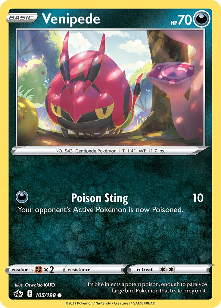 Venipede 105/233 — Chilling Reign (English Pokémon TCG card)