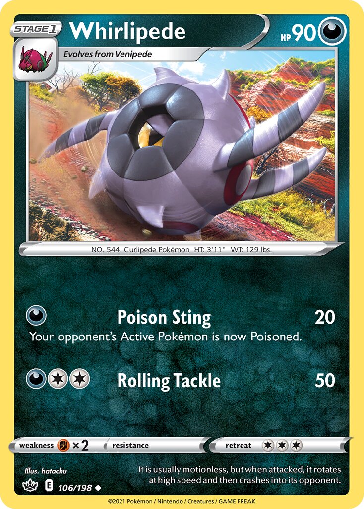 Whirlipede 106/233 — Chilling Reign (English Pokémon TCG card)