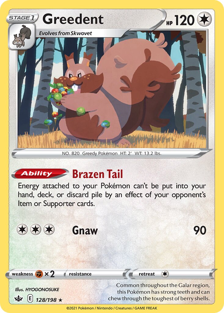 Greedent 128/233 — Chilling Reign (English Pokémon TCG card)