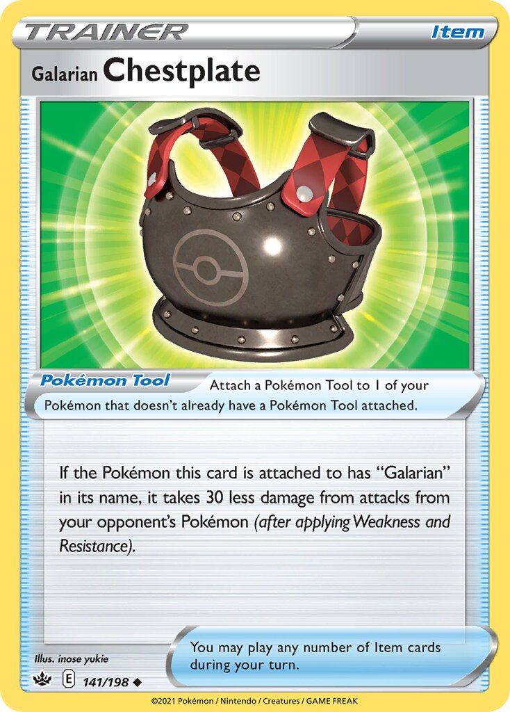 Galarian Chestplate 141/233 — Chilling Reign (English Pokémon TCG card)
