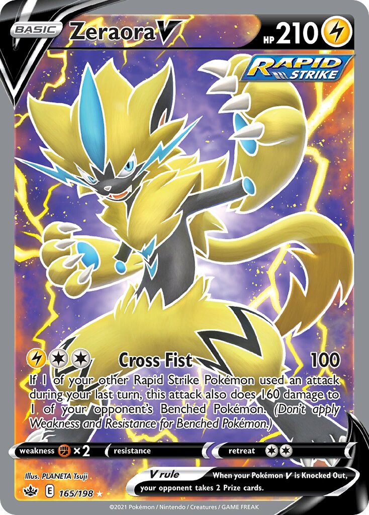 Zeraora V 165/233 — Chilling Reign (English Pokémon TCG card)