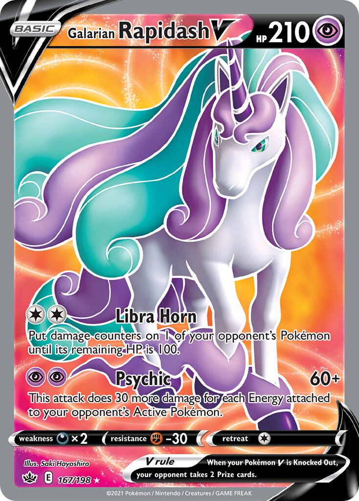 Galarian Rapidash V 167/233 — Chilling Reign (English Pokémon TCG card)