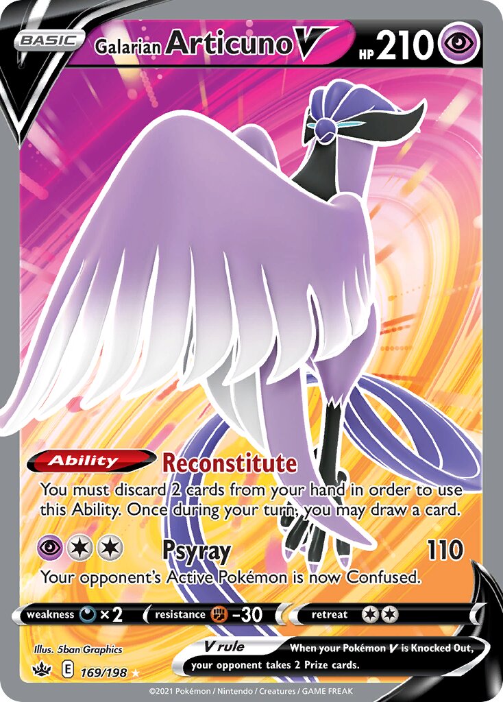Galarian Articuno V 169/233 — Chilling Reign (English Pokémon TCG card)